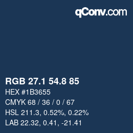 Color code: RGB 27.1 54.8 85 | qconv.com