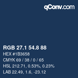 Color code: RGB 27.1 54.8 88 | qconv.com