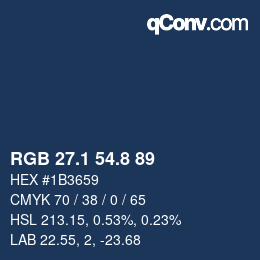 Color code: RGB 27.1 54.8 89 | qconv.com