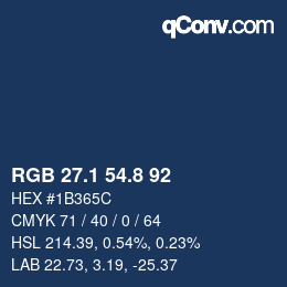 Farbcode: RGB 27.1 54.8 92 | qconv.com