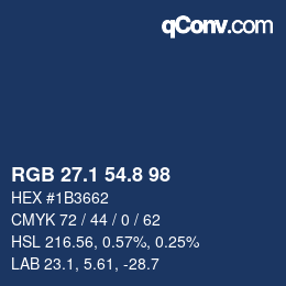 Color code: RGB 27.1 54.8 98 | qconv.com