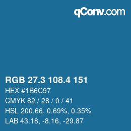 カラーコード: RGB 27.3 108.4 151 | qconv.com