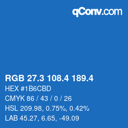 カラーコード: RGB 27.3 108.4 189.4 | qconv.com