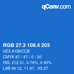 カラーコード: RGB 27.3 108.4 203 | qconv.com
