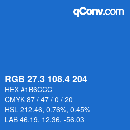 カラーコード: RGB 27.3 108.4 204 | qconv.com