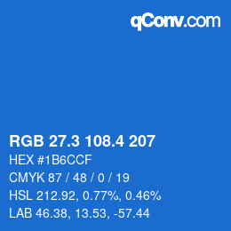 カラーコード: RGB 27.3 108.4 207 | qconv.com