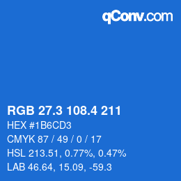カラーコード: RGB 27.3 108.4 211 | qconv.com