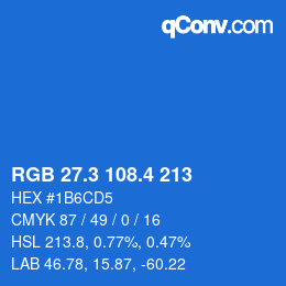 カラーコード: RGB 27.3 108.4 213 | qconv.com