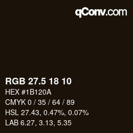 Color code: RGB 27.5 18 10 | qconv.com