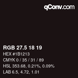 Color code: RGB 27.5 18 19 | qconv.com