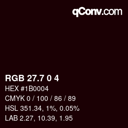 カラーコード: RGB 27.7 0 4 | qconv.com