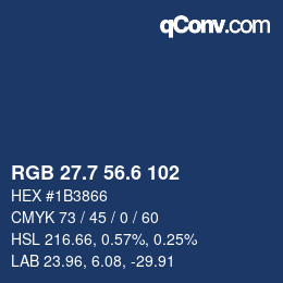 カラーコード: RGB 27.7 56.6 102 | qconv.com