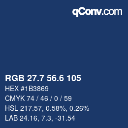 カラーコード: RGB 27.7 56.6 105 | qconv.com