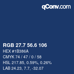 カラーコード: RGB 27.7 56.6 106 | qconv.com