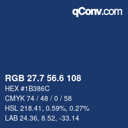 カラーコード: RGB 27.7 56.6 108 | qconv.com