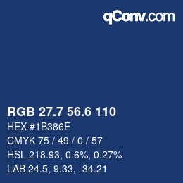 カラーコード: RGB 27.7 56.6 110 | qconv.com