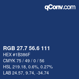 カラーコード: RGB 27.7 56.6 111 | qconv.com