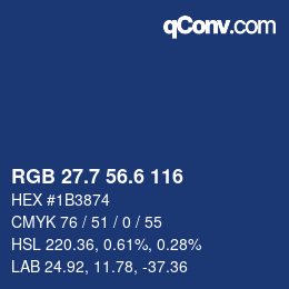 カラーコード: RGB 27.7 56.6 116 | qconv.com