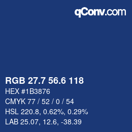 カラーコード: RGB 27.7 56.6 118 | qconv.com