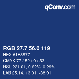 カラーコード: RGB 27.7 56.6 119 | qconv.com