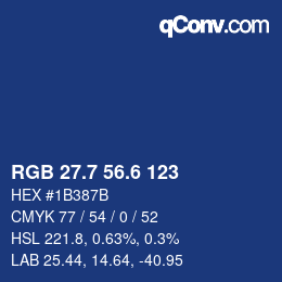 カラーコード: RGB 27.7 56.6 123 | qconv.com