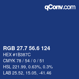 カラーコード: RGB 27.7 56.6 124 | qconv.com