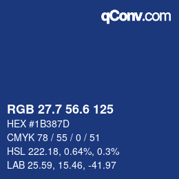 カラーコード: RGB 27.7 56.6 125 | qconv.com