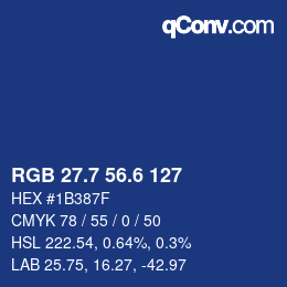 カラーコード: RGB 27.7 56.6 127 | qconv.com