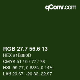 カラーコード: RGB 27.7 56.6 13 | qconv.com