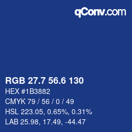 カラーコード: RGB 27.7 56.6 130 | qconv.com