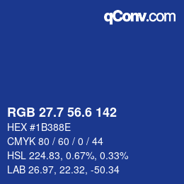 カラーコード: RGB 27.7 56.6 142 | qconv.com
