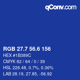 カラーコード: RGB 27.7 56.6 156 | qconv.com