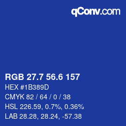 カラーコード: RGB 27.7 56.6 157 | qconv.com