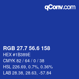 カラーコード: RGB 27.7 56.6 158 | qconv.com