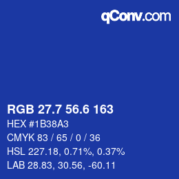 カラーコード: RGB 27.7 56.6 163 | qconv.com