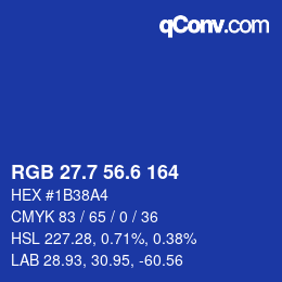 カラーコード: RGB 27.7 56.6 164 | qconv.com