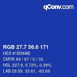 カラーコード: RGB 27.7 56.6 171 | qconv.com