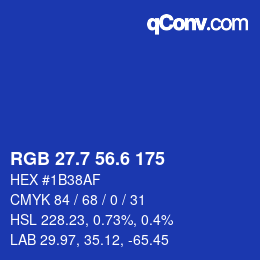 カラーコード: RGB 27.7 56.6 175 | qconv.com