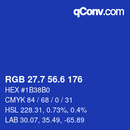 カラーコード: RGB 27.7 56.6 176 | qconv.com
