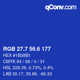 カラーコード: RGB 27.7 56.6 177 | qconv.com