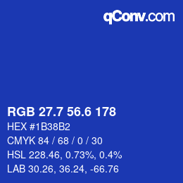 カラーコード: RGB 27.7 56.6 178 | qconv.com
