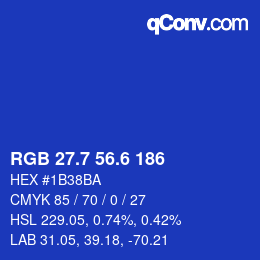 カラーコード: RGB 27.7 56.6 186 | qconv.com