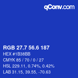 カラーコード: RGB 27.7 56.6 187 | qconv.com