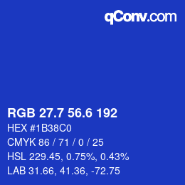 カラーコード: RGB 27.7 56.6 192 | qconv.com