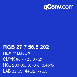 カラーコード: RGB 27.7 56.6 202 | qconv.com