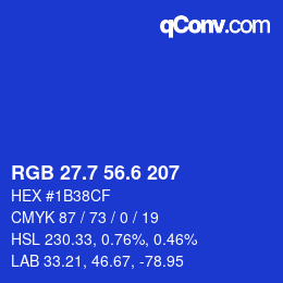 カラーコード: RGB 27.7 56.6 207 | qconv.com