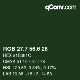 カラーコード: RGB 27.7 56.6 28 | qconv.com
