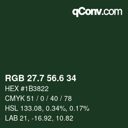 カラーコード: RGB 27.7 56.6 34 | qconv.com