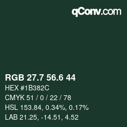 カラーコード: RGB 27.7 56.6 44 | qconv.com