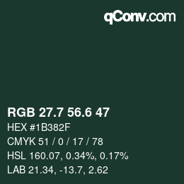 カラーコード: RGB 27.7 56.6 47 | qconv.com